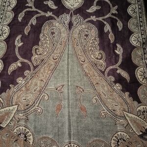 Pashmina Purple and Tan Paisley Scarf